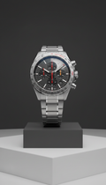Steel chronograph with sapphire bezel