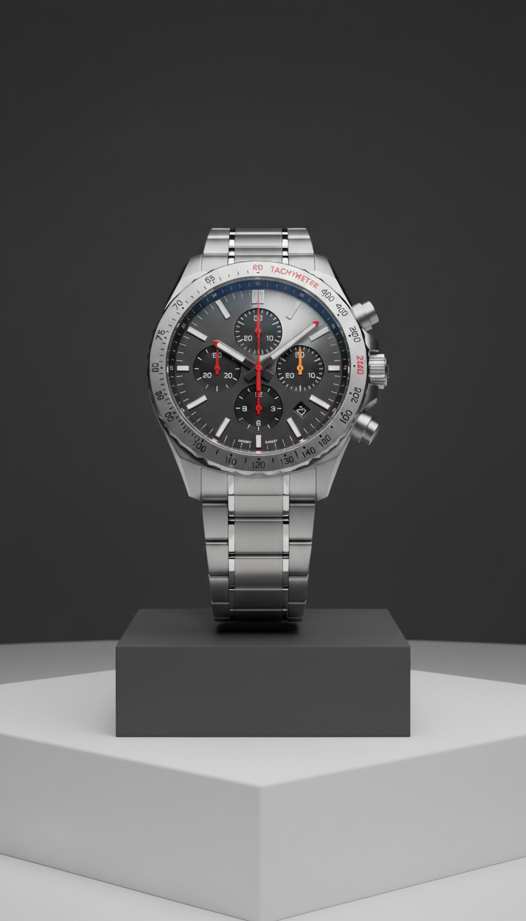 Steel chronograph with sapphire bezel