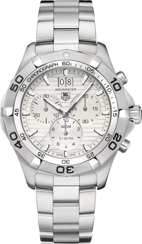 Tag Heuer Aquaracer Guilloche Silver Dial Men's Watch CAF101F.BA0821