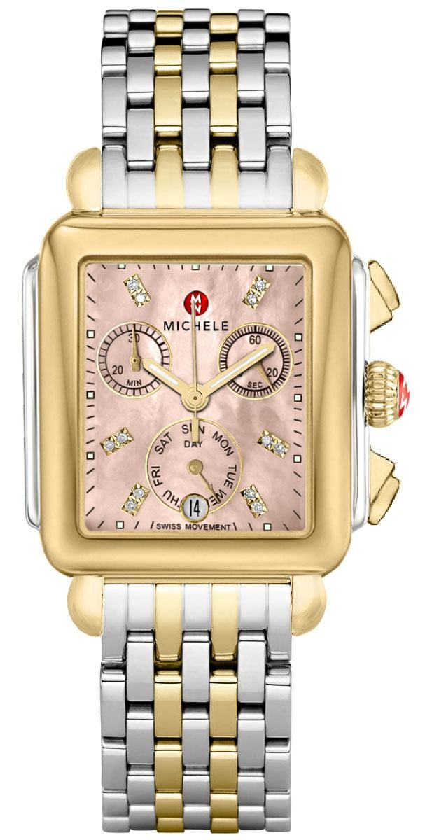 Michele Deco Two-Tone Diamond Dial Women's Watch MWW06P000286