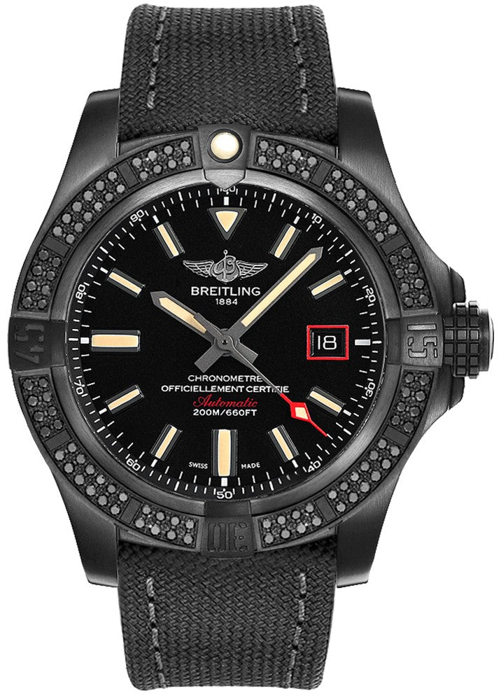 Breitling Avenger Blackbird 44 Diamond Bezel Men's Watch V17311AT/BD74-109W